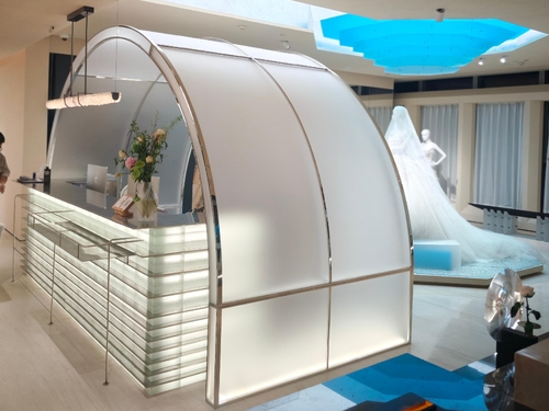 JAFFA Custom Acrylic for Bridal Boutique – Dreamy Light & Shadow Aesthetic Space