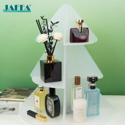 Buon prezzo Organizzatore da scrivania per albero di Natale acrilico personalizzato, stand per il profumo e il trucco a più livelli in linea