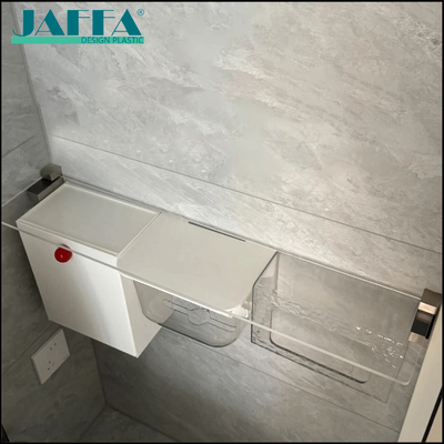 Buon prezzo JAFFA Scaffale personalizzato in acrilico sopra il water, organizer esteso da parete, rastrelliera multifunzionale per serbatoio del water e porta fazzoletti in linea