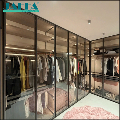 Buon prezzo JAFFA Custom Acrylic Closet Door, Narrow-Border Transparent Glass Door, Full-Height Sliding/Swing Door per camera da letto Walk-In Closet in linea