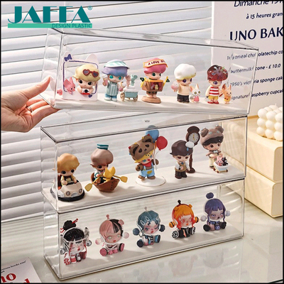 Buen precio JAFFA Organizador de caja ciega acrílica rectangular personalizada, estuche transparente apilable, caja de almacenamiento a prueba de polvo de múltiples capas para figuras de Pop Mart y juguetes en línea