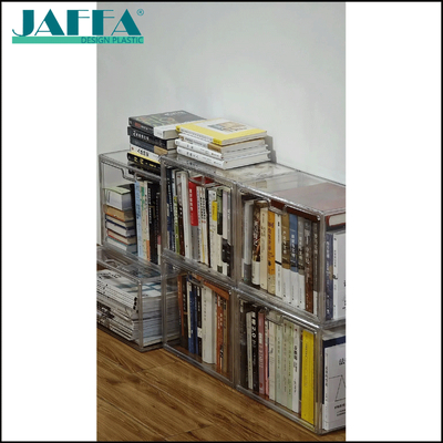 Хорошая цена JAFFA Пользовательский акриловый книжный шкаф, модульная свободно комбинируемая книжная полка, прозрачное пылезащитное хранилище для книг и документов онлайн
