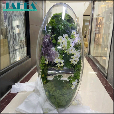 Bom preço JAFFA Exposição de plantas de janela acrílica personalizada, Terrário de ovos / lágrimas, Decoração de arte ecológica para hotel e galeria em linha