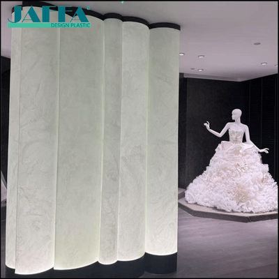 Buon prezzo JAFFA Divisoria Personalizzata in Acrilico per Negozi da Sposa, Pannello Traslucido Curvo con Venature di Marmo, Decorazione Divisoria Artistica per Boutique da Sposa di Lusso in linea