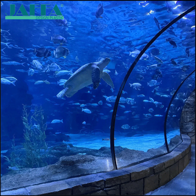 Bon prix fenêtre d'affichage acrylique personnalisée pour aquarium, panneau d'affichage transparent incurvé, grande feuille d'acrylique pour aquarium / tunnel sous-marin en ligne