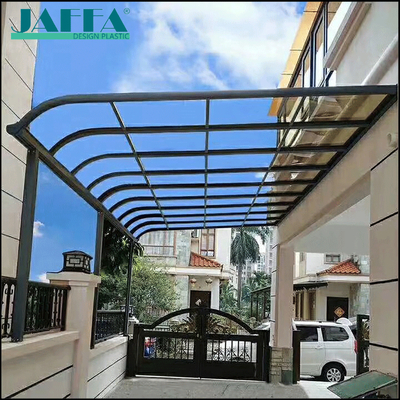 Buen precio Techo de claraboya acrílica personalizada de JAFFA, techo transparente curvado de cochera/corredor, refugio solar y lluvioso de policarbonato al aire libre en línea