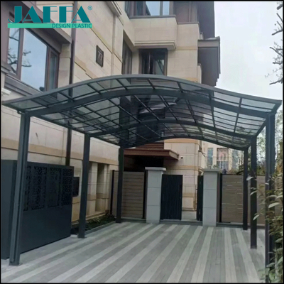 Buen precio Canopy de terraza de acrílico curvado a medida, iluminación exterior sombrilla para el patio de la villa, refugio de policarbonato para carport en línea