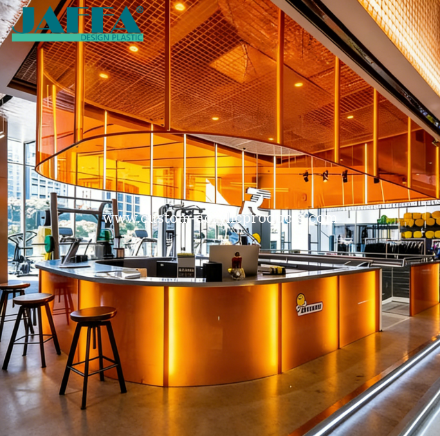 Custom Illuminated Acrylic Bar Counter | Plexiglass Reception Desk