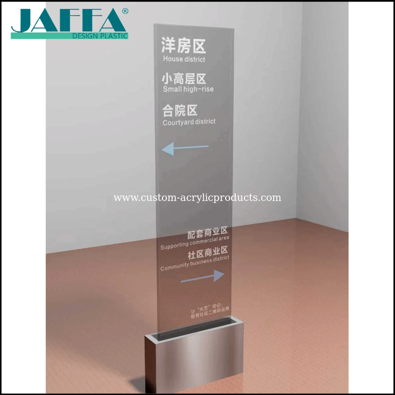 Way Finding Stand JAFFA Custom Acrylic Wayfinding Sign, Vertical Directional Stand ...