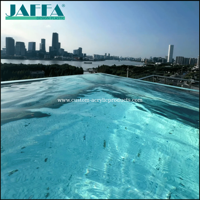 Custom Acrylic Urban Infinity Pool, High-Altitude River/City View ...