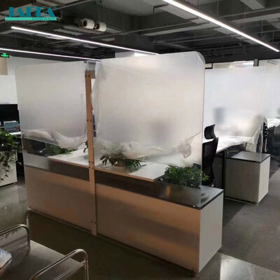 Buen precio JAFFA Partición de oficina acrílica congelada personalizada, pantalla de estación de trabajo con ranura de planta, panel divisorio de oficina abierto en línea