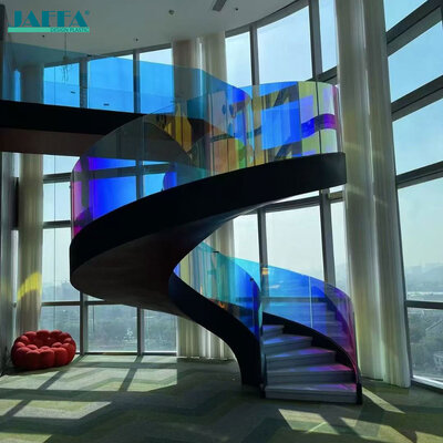 Bom preço Corrimão de Escada Acrílico Iridescente Personalizado JAFFA, Balaustrada de Escada em Espiral Gradiente, Corrimão Artístico para Comércio e Residencial de Alto Padrão em linha