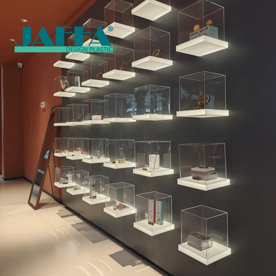 Good price JAFFA Acrylic Floating Display Cabinet Artistic Showcase Solutions For Collections Premium Products online
