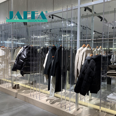 Bon prix Système d'affichage de vêtements acryliques JAFFA   Solutions de vitrines transparentes pour les espaces commerciaux de luxe en ligne