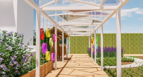 Buen precio JAFFA Toldo Acrílico de Paisaje de Colores – Soluciones Artísticas de Iluminación Natural para Espacios Exteriores en línea