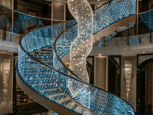 Buen precio Soluciones estéticas transparentes Escalera acrílica para la circulación espacial en línea