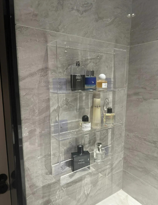 Guter Preis JAFFA Custom Clear Acrylic Parfum Display Regal Transparentes Schaufenster für Duft-Sammlungen online