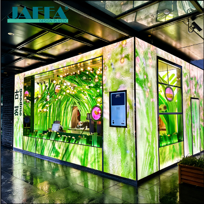 kualitas Renovasi Komersial Akrilik Kustom - Jendela Toko/Dinding Latar Pameran, Proyek Dekorasi Translusen Kelas Atas pabrik