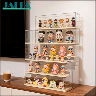 Giá tốt JAFFA Custom Acrylic Tiered Blind Box Organizer, Multi-Layer Transparent Display Case, Cửa sổ chống bụi cho Pop Mart & Toy Figures trực tuyến