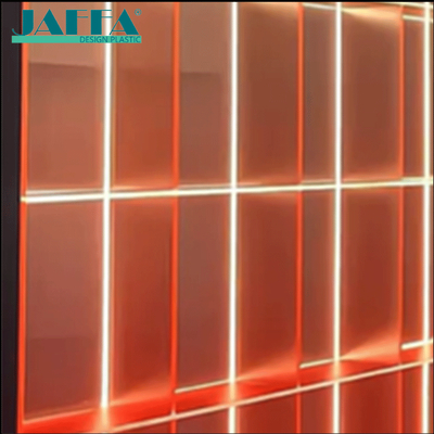 Guter Preis JAFFA Custom Acrylic Gradient Orange Display Cabinet, Modulares LED-Beleuchtungsregal mit voller Wand, Luxus-künstlerische transparente Lagerkiste online