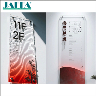 Buen precio Señalización de Wayfinding Personalizada de Acrílico JAFFA, Tablero de Exhibición de Onda Gradiente, Guía Vertical/Montada en Pared para Oficina y Hotel en línea