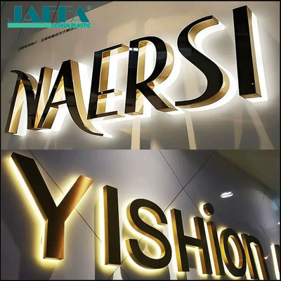 Buen precio JAFFA Letras Personalizadas Acrílicas Retroiluminadas, Letras 3D de Acero Inoxidable, Señalización LED para Marcas de Moda y Ropa en línea