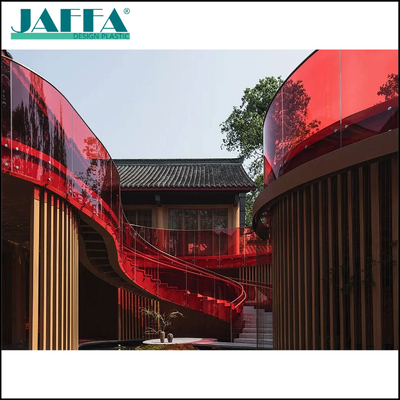 Bom preço Escada em Espiral Externa Personalizada em Acrílico Vermelho JAFFA, Escada Curva de Paisagem Novo Estilo Chinês, Escada Artística Externa para Turismo Cultural e Projetos Comerciais em linha