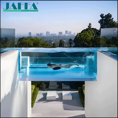Bon prix Piscine infinie acrylique de luxe personnalisée, piscine de vue transparente suspendue, piscine acrylique extérieure pour manoirs et hôtels en ligne