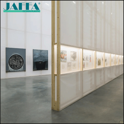 سعر جيد JAFFA تعديل نصف شفافة أكريليك غاليري الحائط والرف العرضي، جدار الفن المضيء، نظام عرض الحائط للمتحف / معرض الفن متصل