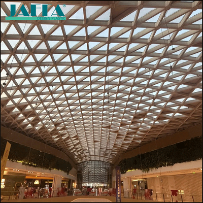quality JAFFA Custom Large-Scale Acrylic Grid Skylight for Mall, Curved Skylight for Public Space, Transparent Canopy for Commercial Complex factory